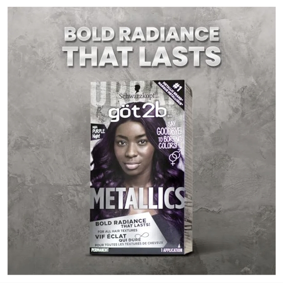 Got2b Metallics Permanent Hair Color, M64 Purple Night Charcoal - Picture 4 of 10